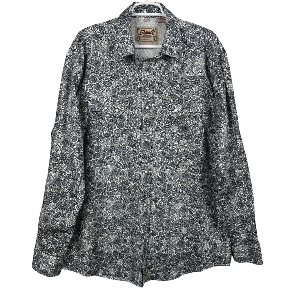 Rafter C Men's Cowboy Collection XL Long Sleeve Paisley Print Western‎ Shirt